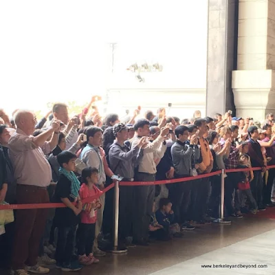 visitors filming changing of the guard ceremony at National Chiang Kai-shek Memorial Hall in Taipei, Taiwan