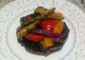 portobello caps and roasted vegetabes