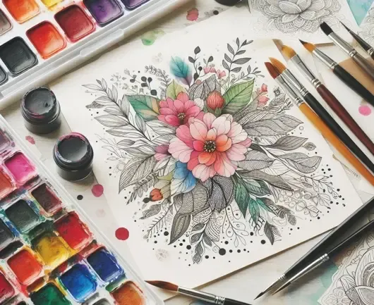 Using Watercolors for Coloring Pages