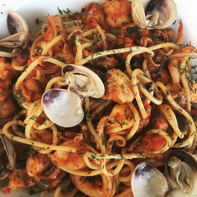 9 Potret Menggiurkan Seafood Spaghetti