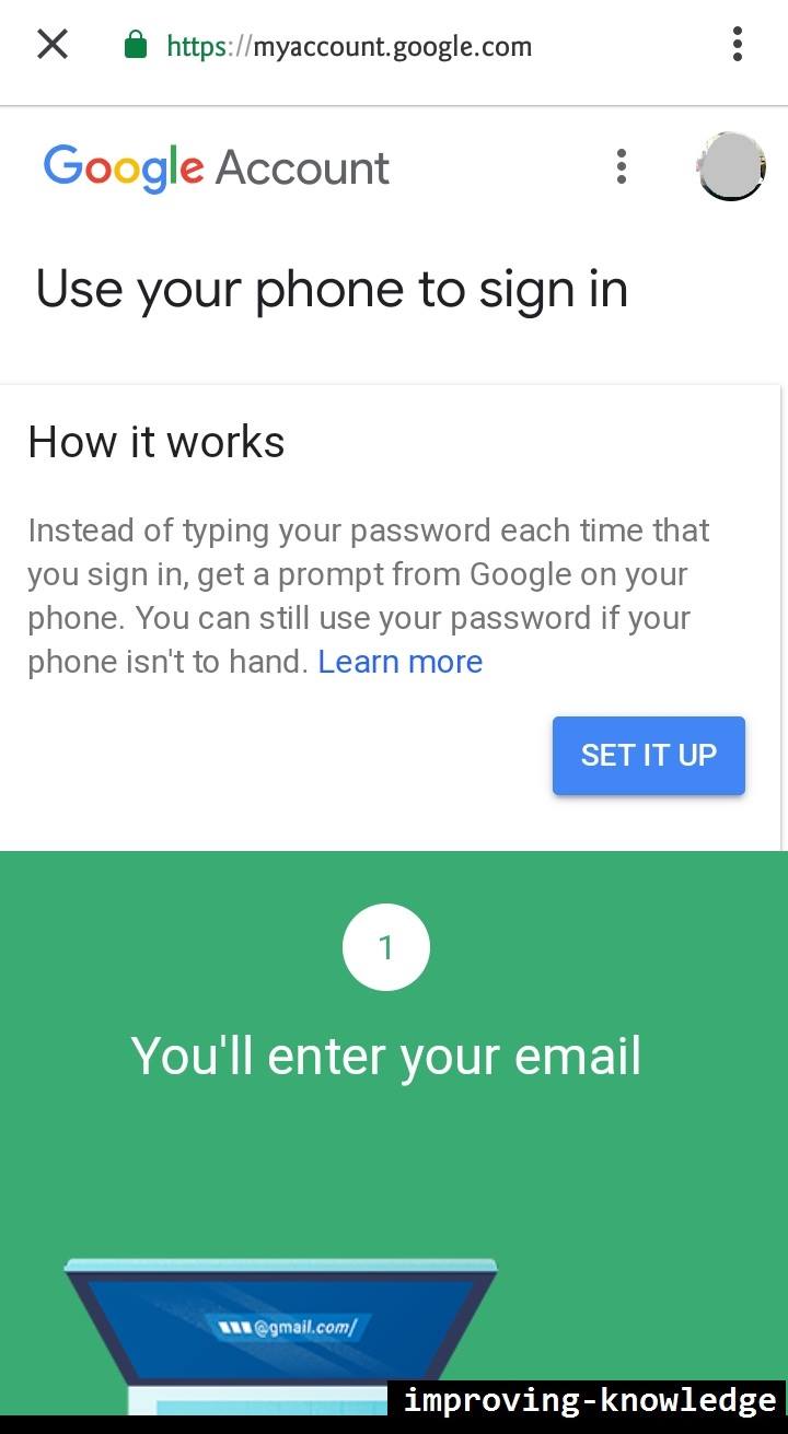 Sign in with your phone instead of a password