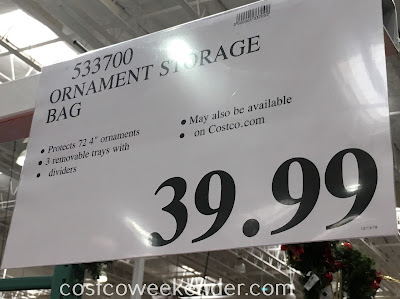 Deal for the Santa's Bags Three Tray Ornament Storage Bag at Costco