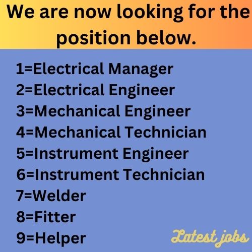 We are now looking for the position below.