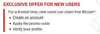 Source: Wowoo website. An offer for new users which includes free Bitcoin.