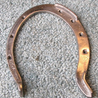 similar to Dan Patch shoe; hind harness horse specimen shoe by Henry Asmus, Cornell vet school