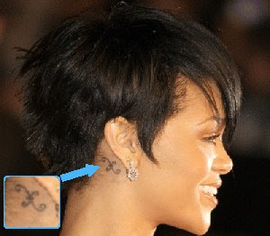 rihanna ear tattoo