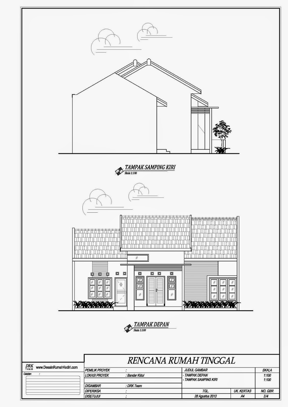Gambar Desain Rumah Minimalis Tampak Depan Samping Belakang Terbaru  Desain Rumah Minimalis 