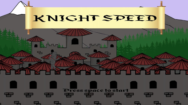 Screenshot of Main title screen for Knight Speed