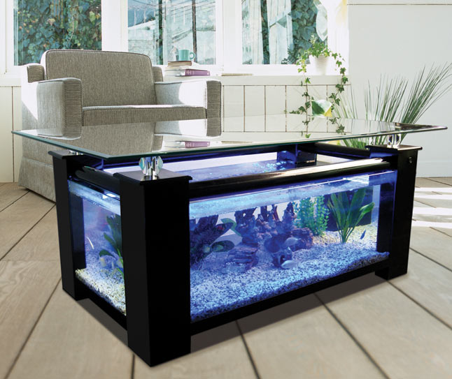 ikea wood kitchen table and chairs Aquarium Fish Tank Coffee Table | 646 x 543