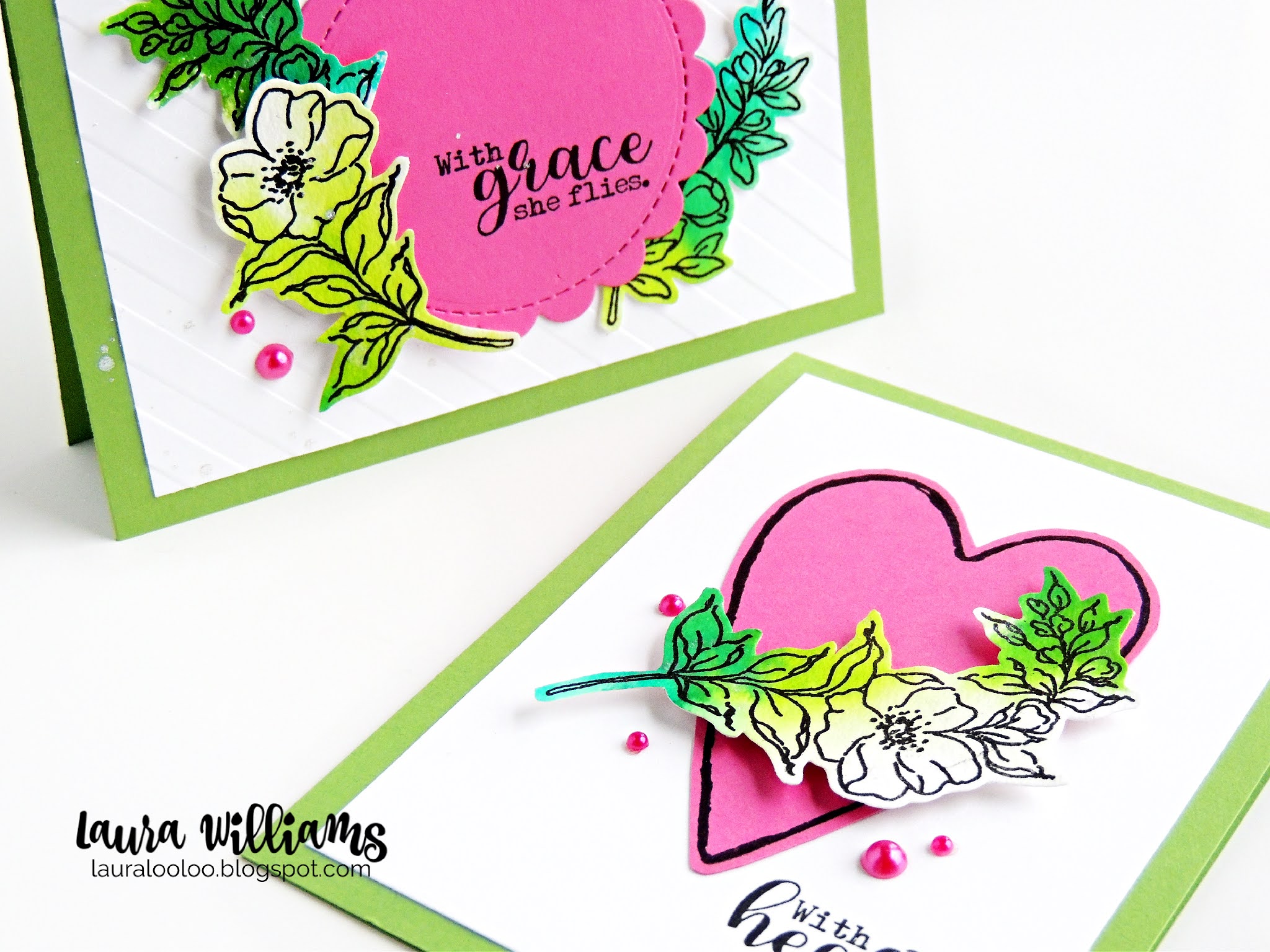 Make a colorful floral card to encourage and inspire someone with the She Positives and Wild Rose Heart stamp sets from Impression Obsession. Handmade cards are so much fun to make with rubber stamps, clear stamps, and die cutting. Visit my blog for details about this card set and so many more cardmaking ideas!