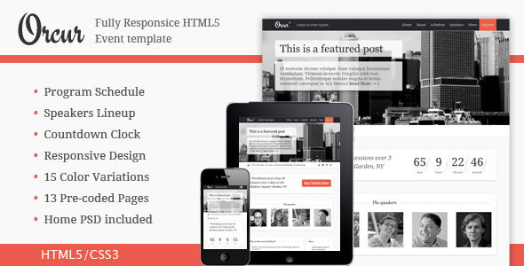 Orcur - Multi-purpose event, Responsive Template - ThemeForest Item for Sale