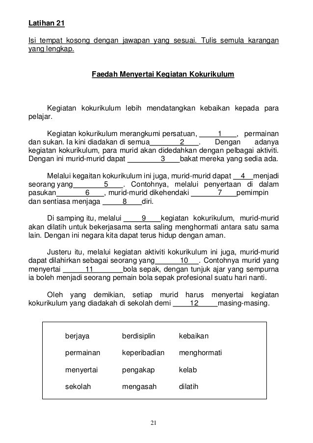 Karangan Berfokus Untuk Murid-Murid Lemah BM