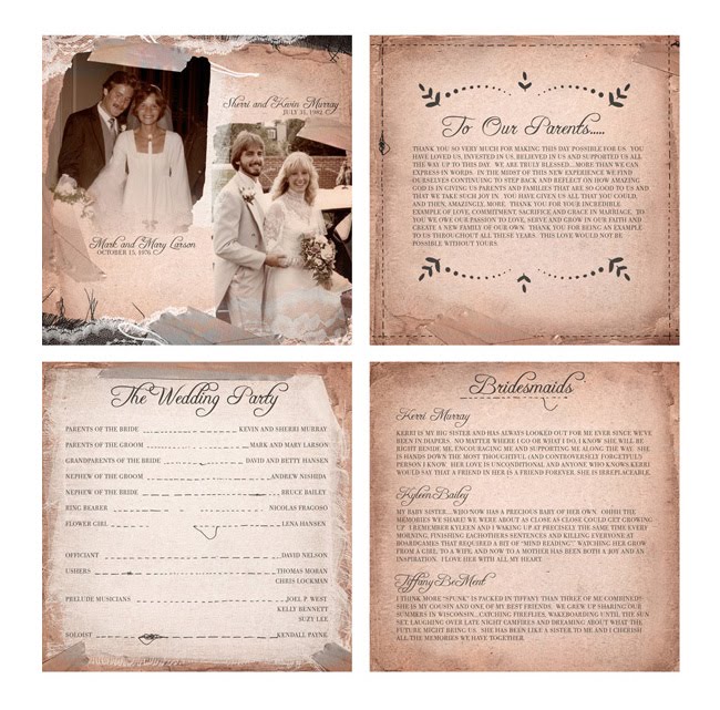 wedding program book