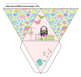 Cloth Dolls Free Printable Pyramid Box.