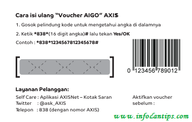 Cara Mudah Memasukkan Voucher Axis Aigo