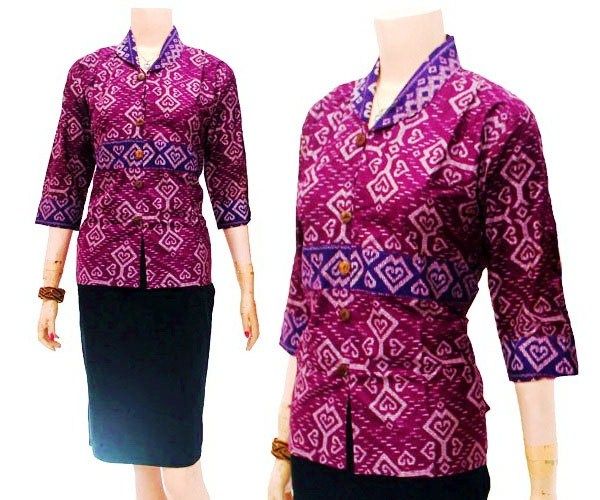  33 model blouse batik  atasan  wanita kombinasi modern  