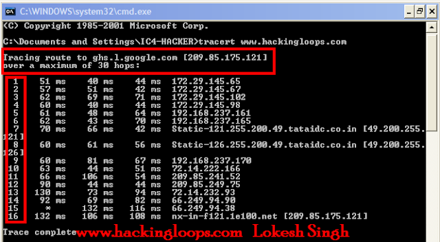 tracert website, trace hackers