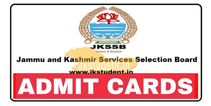 JKSSB Admit Cards Available For The Post Of Sub Inspector SI And Other Posts