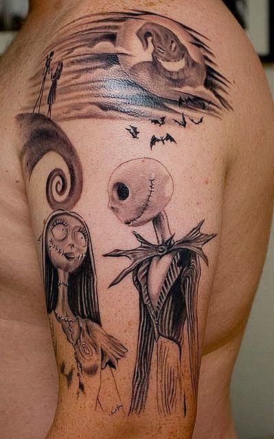 Nightmare Before Christmas Tattoos, Special Designs of Nightmare Before Christmas Tattoo, Amazing Collections of Nightmare Before Christmas Tattoo, Christmas Tattoos, Women, Men,