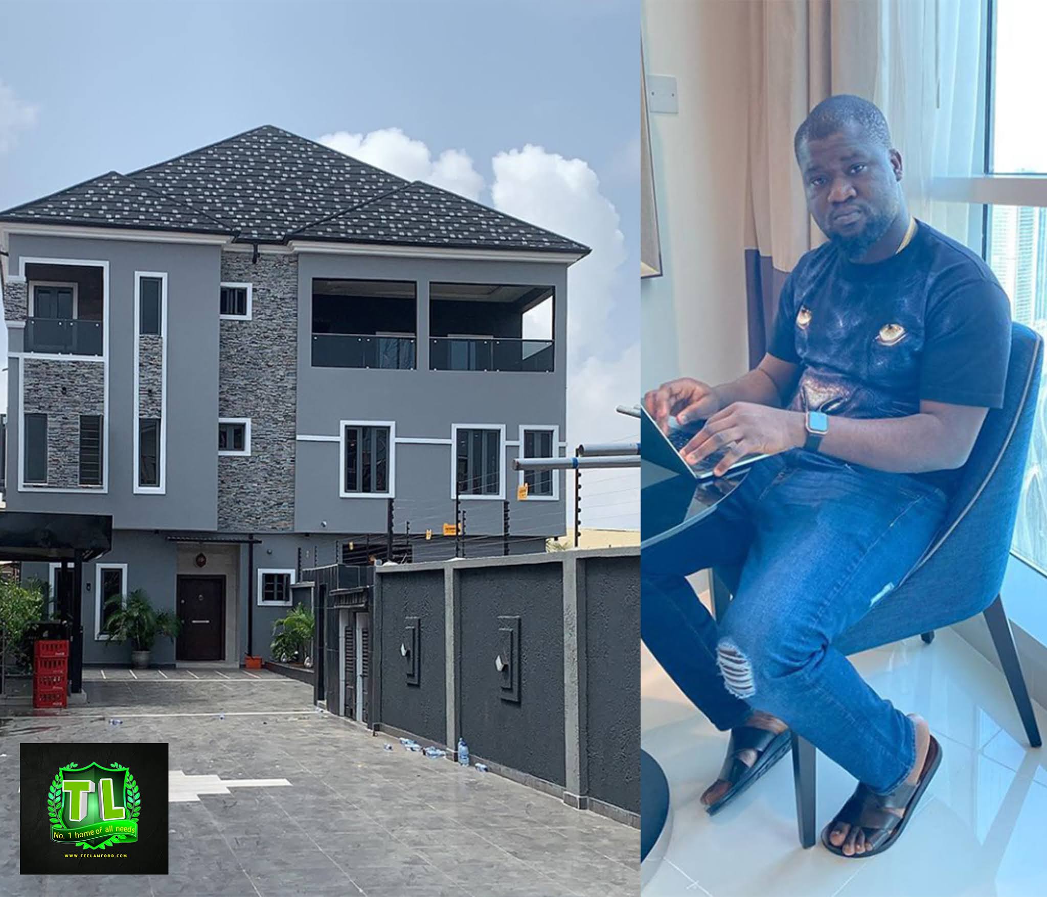 Congratulations-Nigerian-Blogger-Makinde-Azeez-Acquired-Brand-New-Mansion-Teelamford