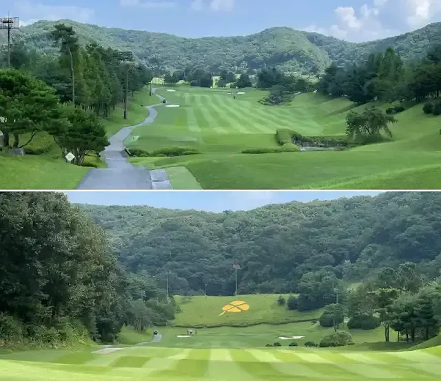 서코스 1번 파 4홀과 2번 파 4홀 전경
