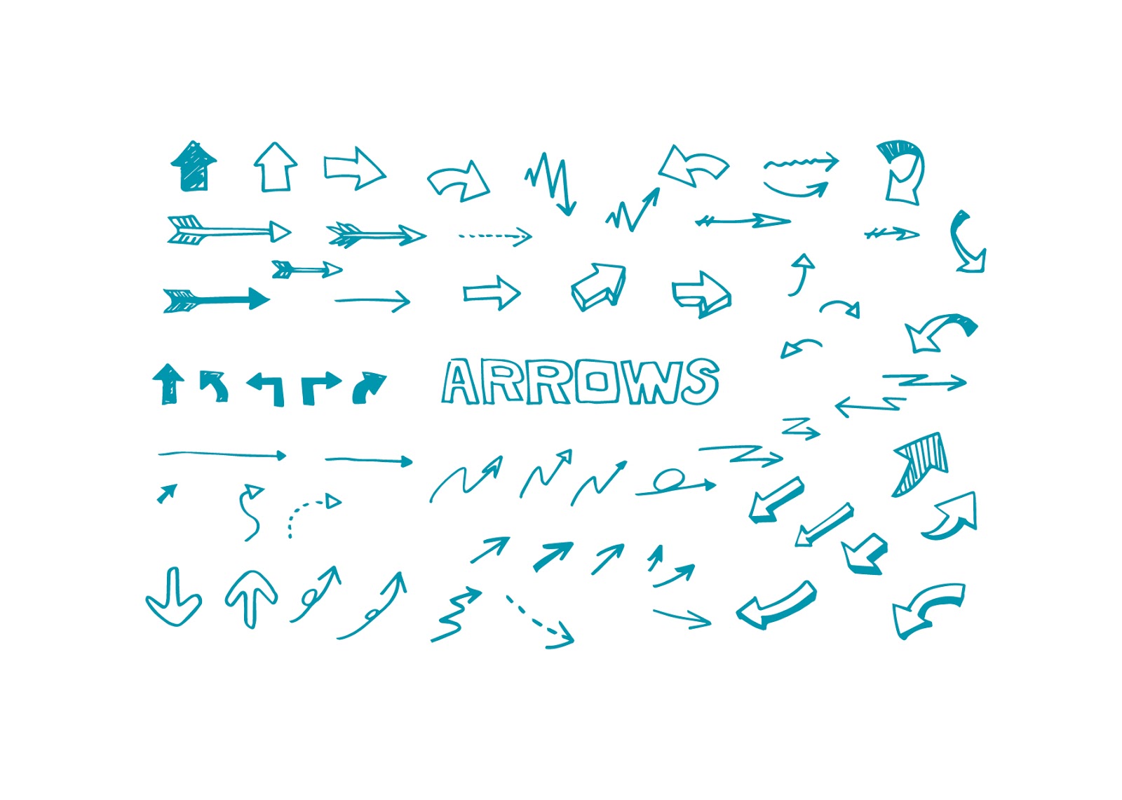 手書き矢印のイラスト素材 Arrows Drawing