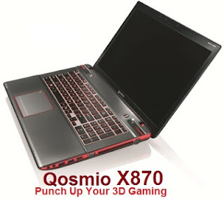 Laptop Gaming 3D Toshiba Qosmio X870 Berbasis Intel Ivy Bridge