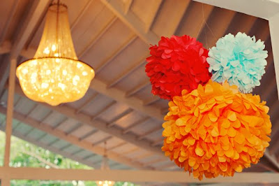 texas wedding reception party poms