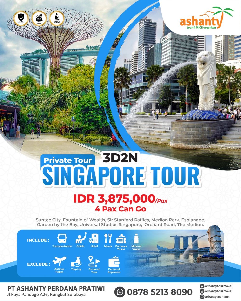 paket tour singapore murah plus tiket pesawat dari surabaya 2024