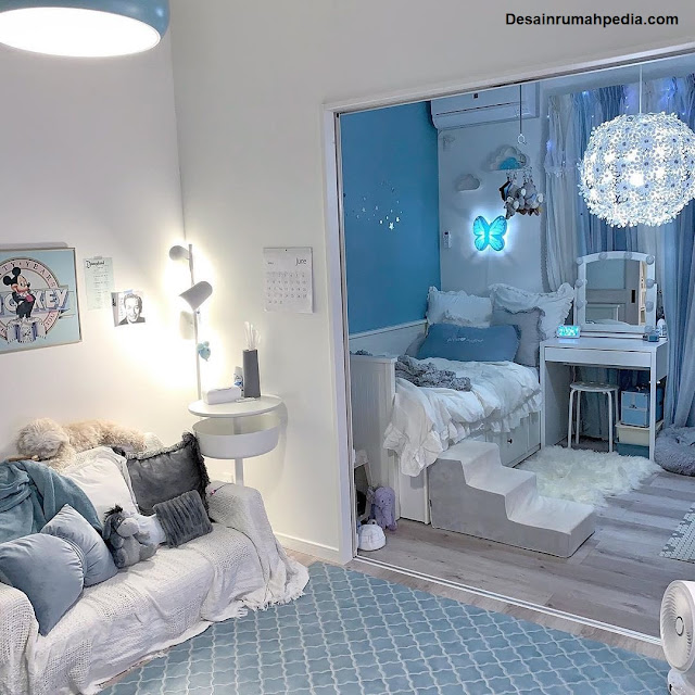  Rumah Minimalis Nuansa Biru  dan Putih yang Soft dan Calm 