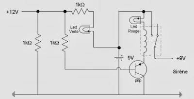 Schema Auto alimentation d'une sirène d'alarme