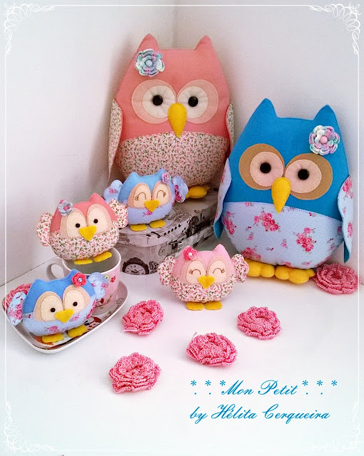 decoração-aniversário-chá de bebê-chá revelação-corujas-corujas em feltro-owls-felt-handmade