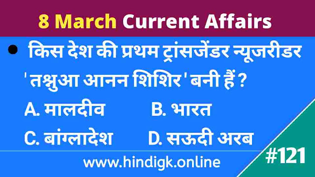 8 March 2021 Current Affairs In Hindi