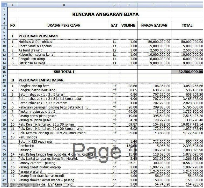 22 Rab Rumah  Minimalis 2  Lantai  Excel 