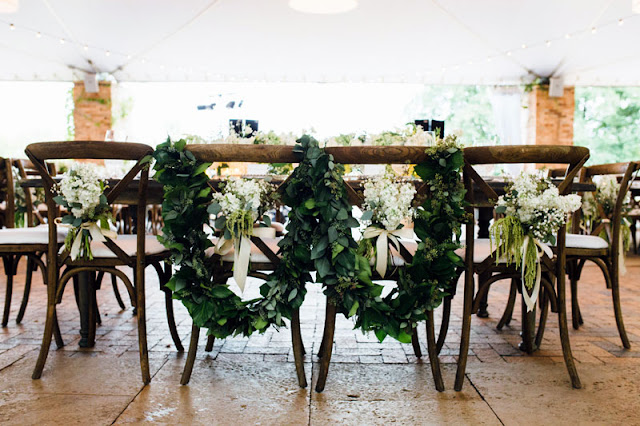 Green Floral Garland Wedding Reception