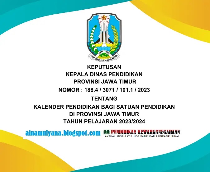 Kalender Pendidikan Provinsi Jawa Timur Tahun Pelajaran 2023/2024