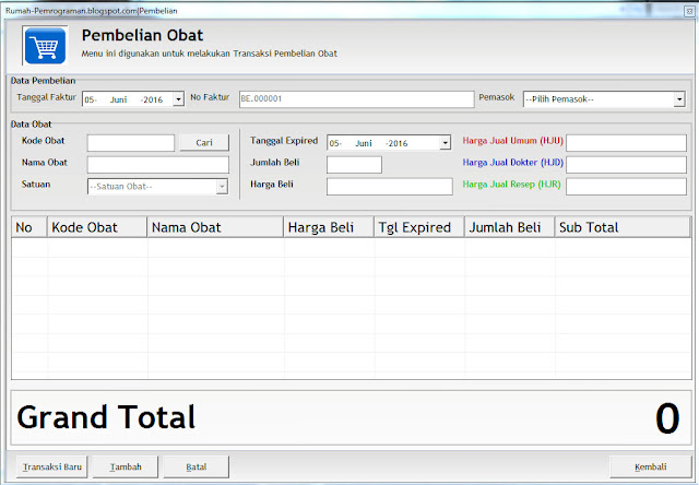 Aplikasi Pembelian Barang Dengan Visual Basic 6.0