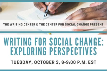 Writing for Social Change: Exploring Perspectives webinar