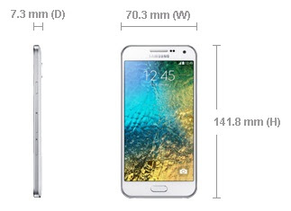 Ukuran Samsung Galaxy E5 