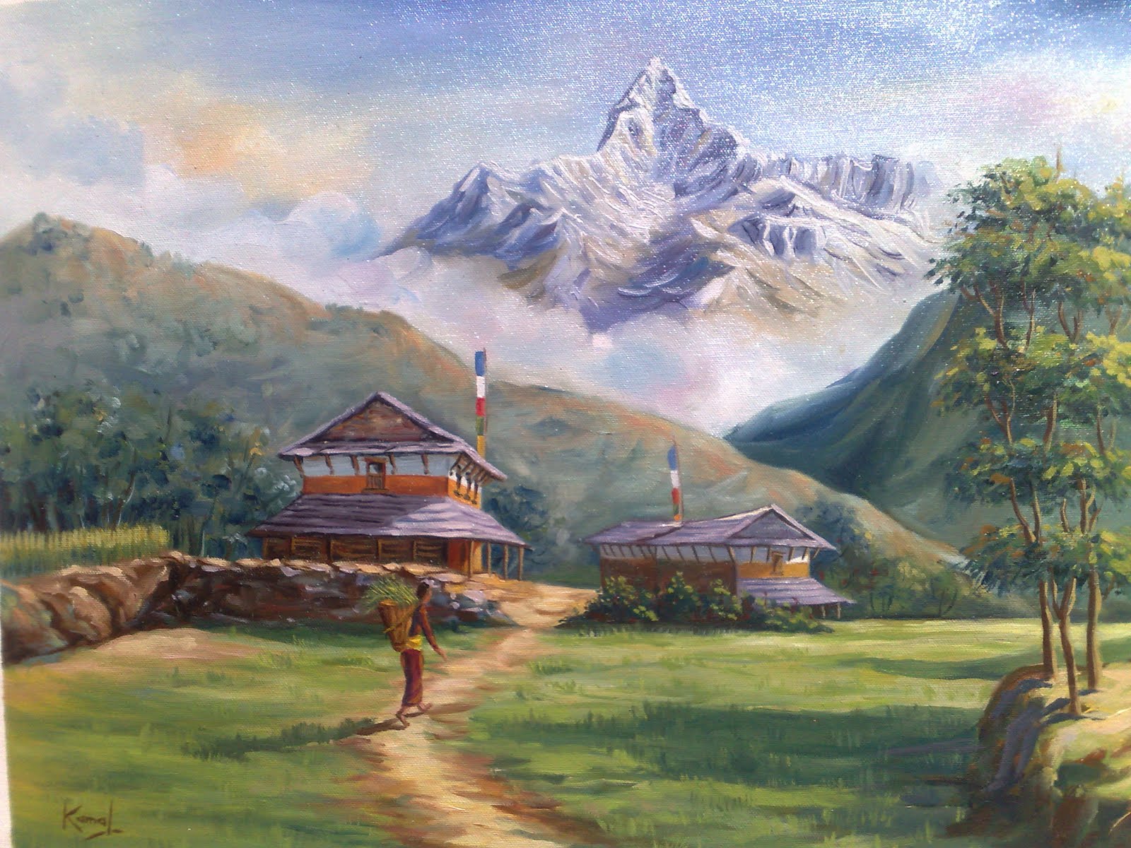 ... Creations: Beautiful watercolor landscape paintings by Kamal Gurung