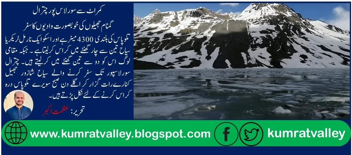 Shazur Valley is a mesmerizing spot on the border of Chitral and Kumrat. The spot have many Lakes and meadows. This Articles describes the spots on the way, the resting places and famous spots.