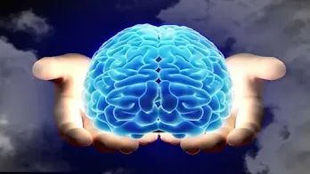 Eternal human brain on the palm