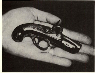 Small as the palm of his hand, John Wilkes Booth affected the deadly big-bore, .44 caliber Deringer pistol which put end to shooting War of ’61-’65.