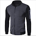Charcoal Sleeve Zipper Jacket For Mens