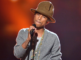 Pharrell with hat creased "fore and aft" (eonline.com)