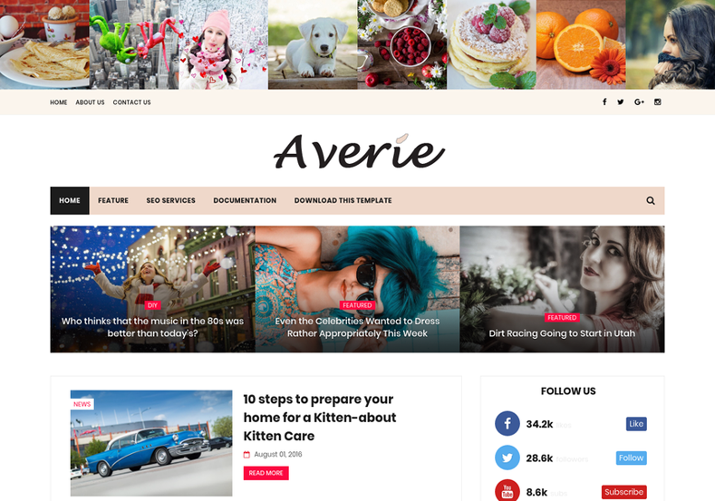 Averie Minimal Blogger Template