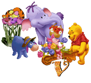 Abecedario Tintineante de Winnie the Pooh con sus Amigos. Alphabet with Winnie the Pooh and Friends.