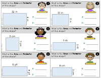 3 Sets of Area and Perimeter Task Cards