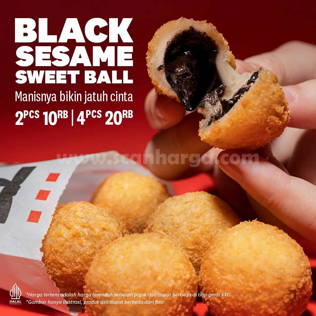 Promo KFC Black Sesame Sweet Ball – Harga 2pcs 10RB atau 4pcs cuma 20RB