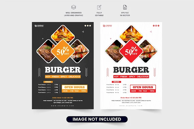 Special food menu marketing flyer vector free download